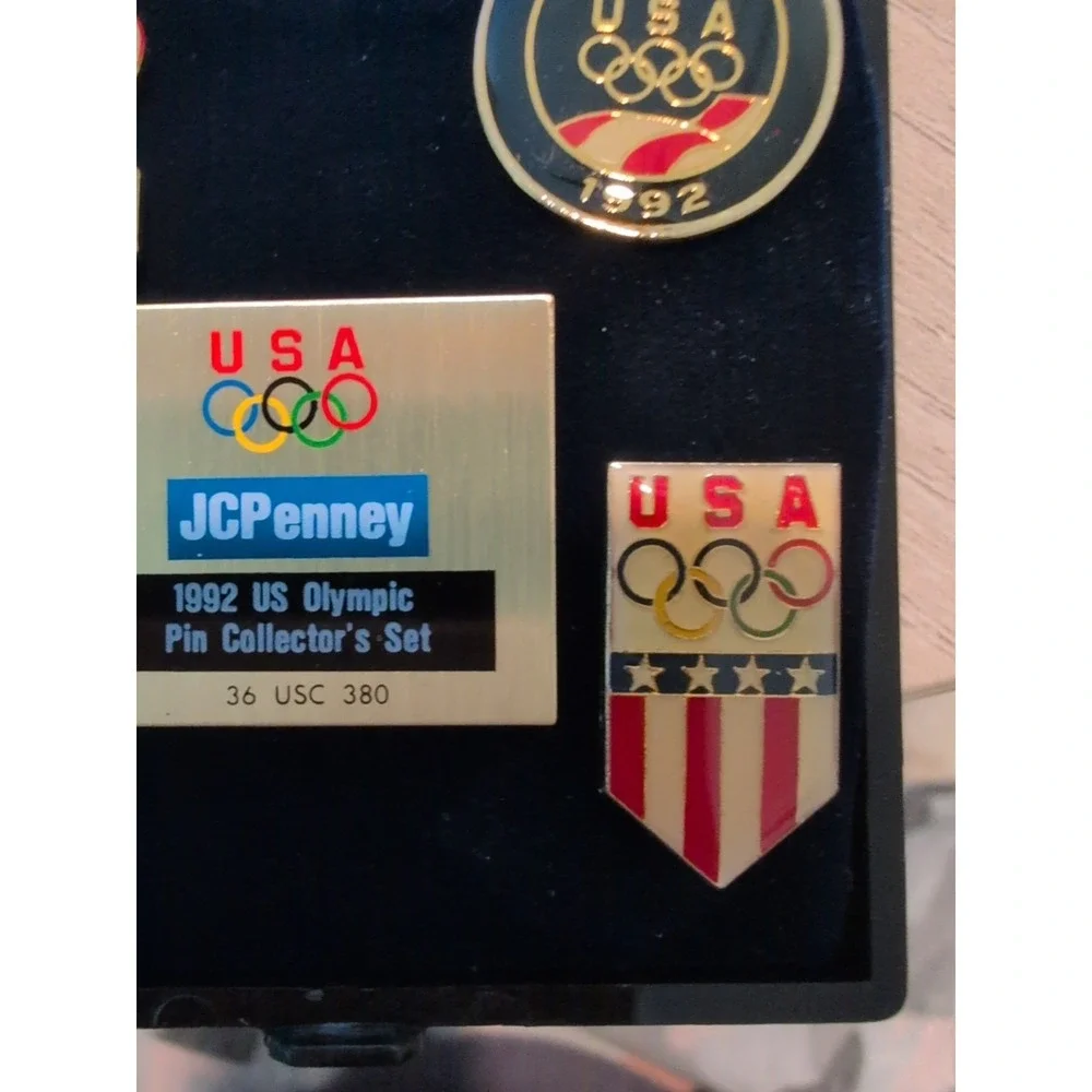 1992  Albertville JCPenny US Olympic‎ Pin Collector Set in Case - Lot of 5 Pins